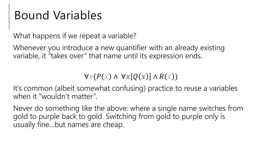 bound variables