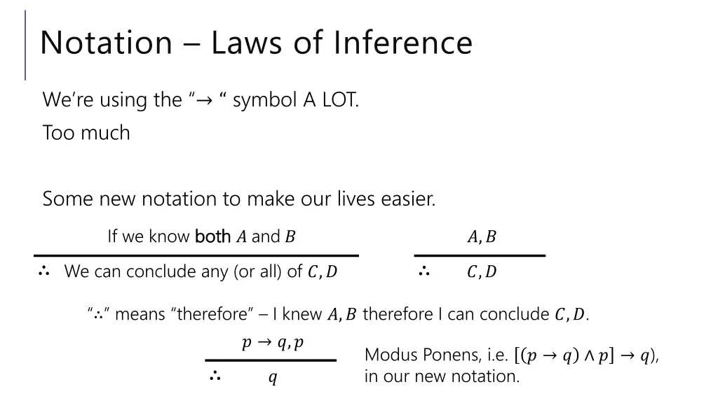 notation laws of inference