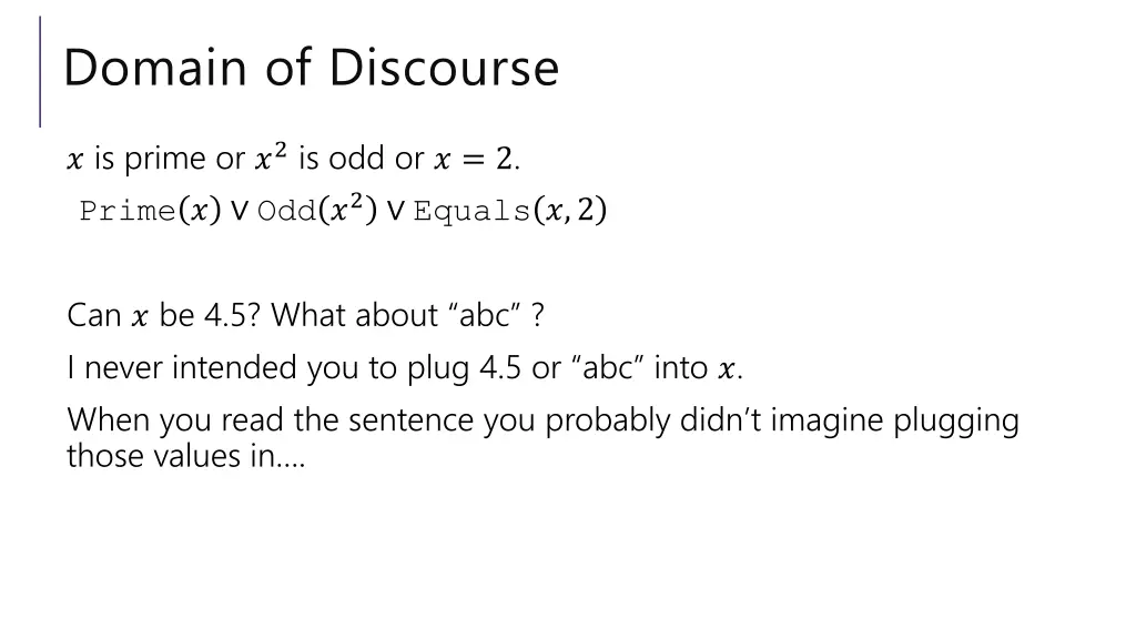 domain of discourse