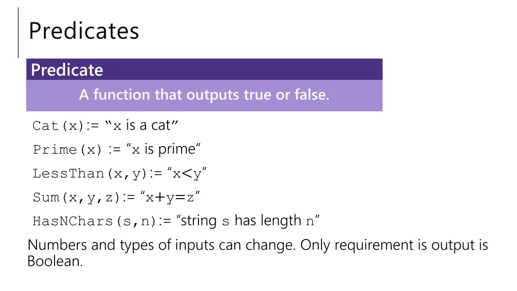 predicates