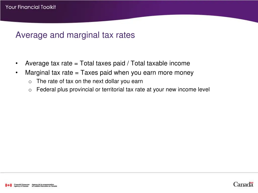 average and marginal tax rates