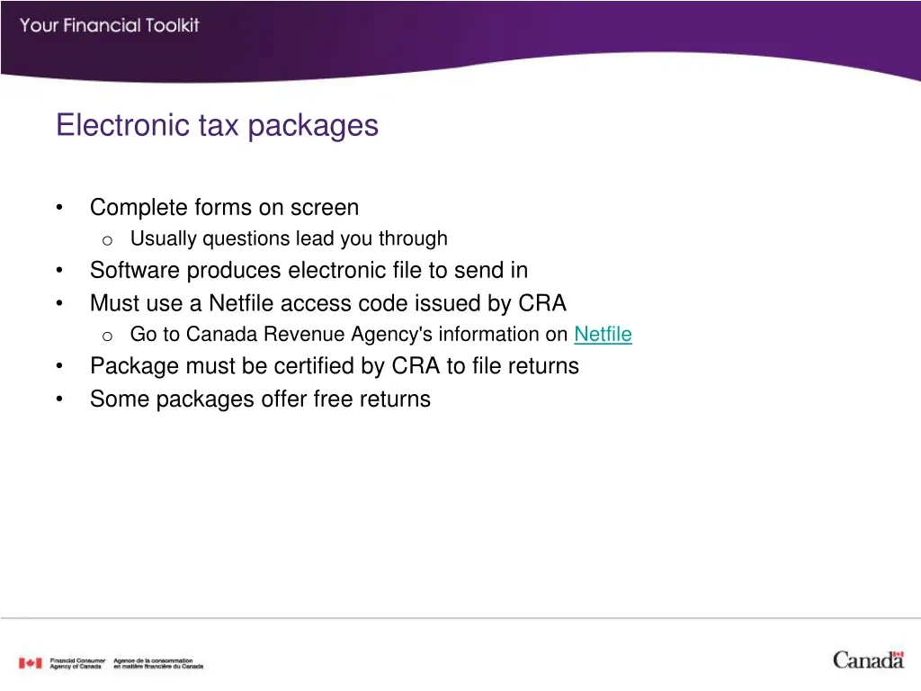 electronic tax packages