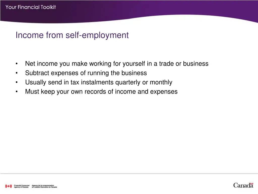 income from self employment