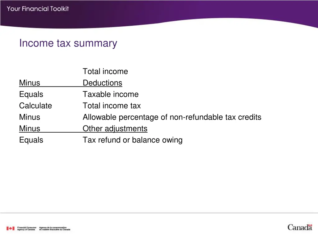 income tax summary