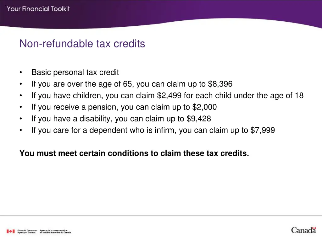 non refundable tax credits 1