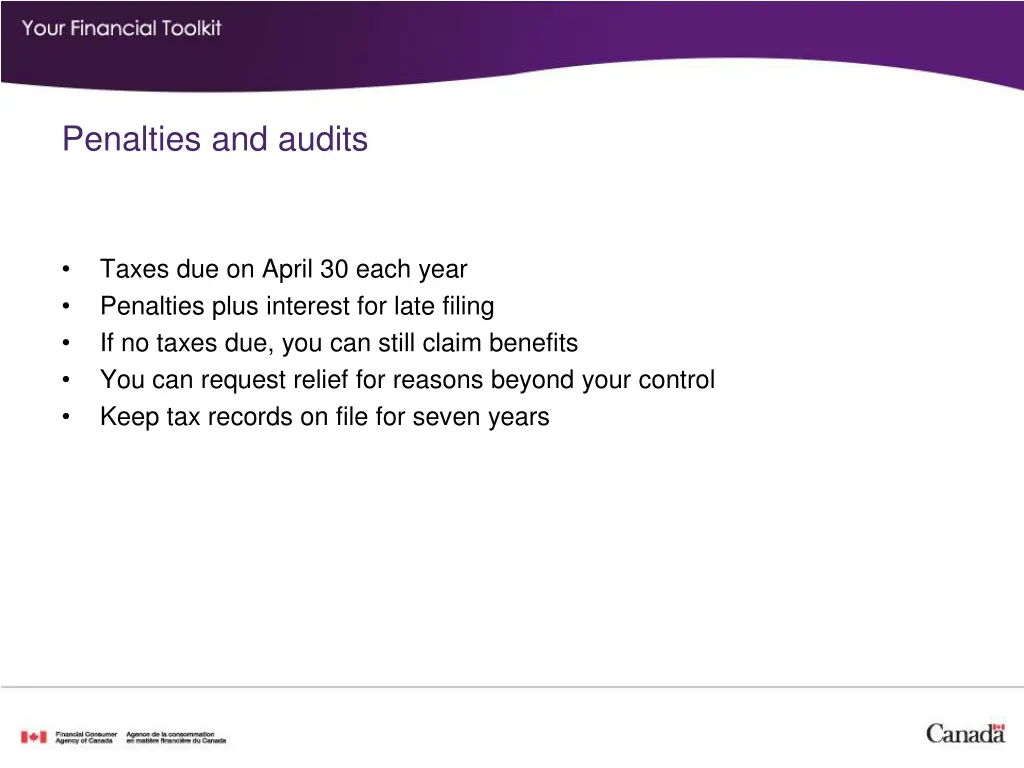 penalties and audits