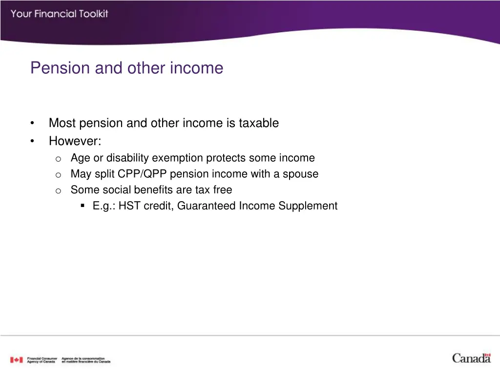 pension and other income