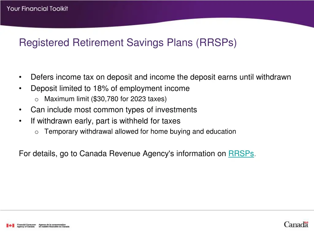 registered retirement savings plans rrsps