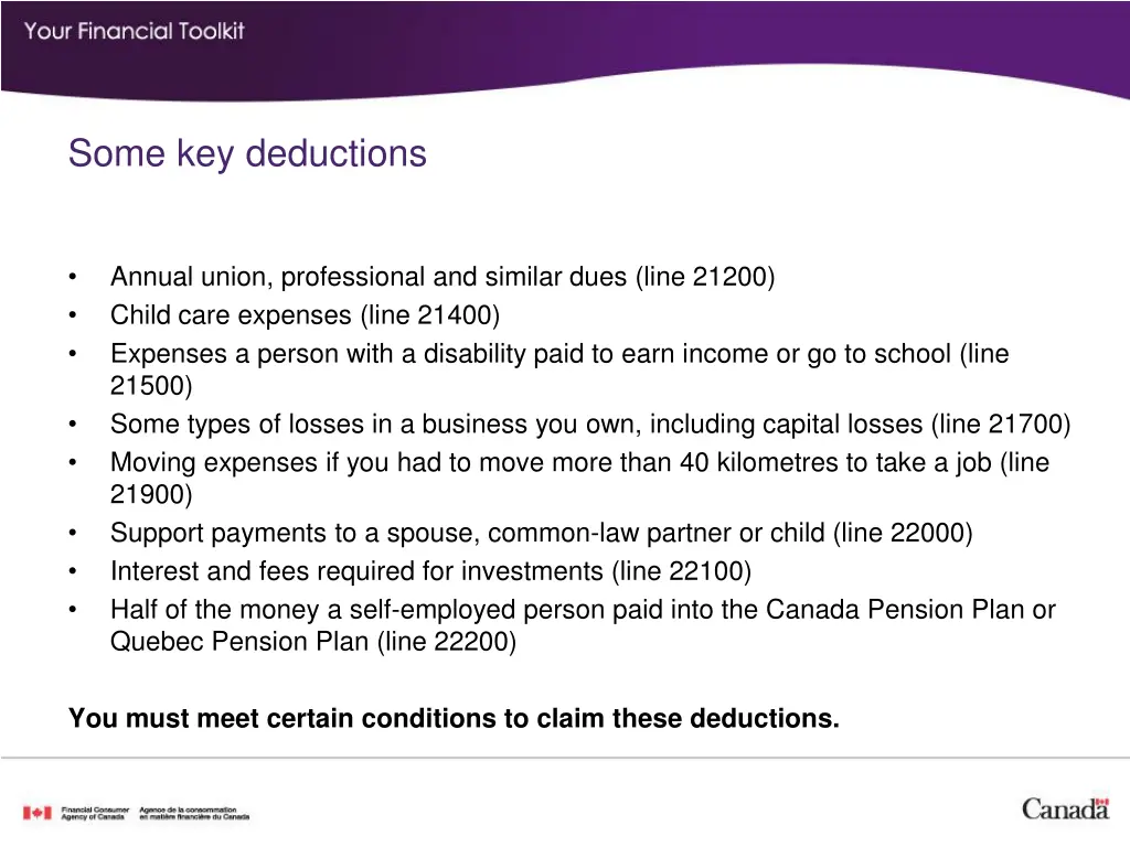 some key deductions