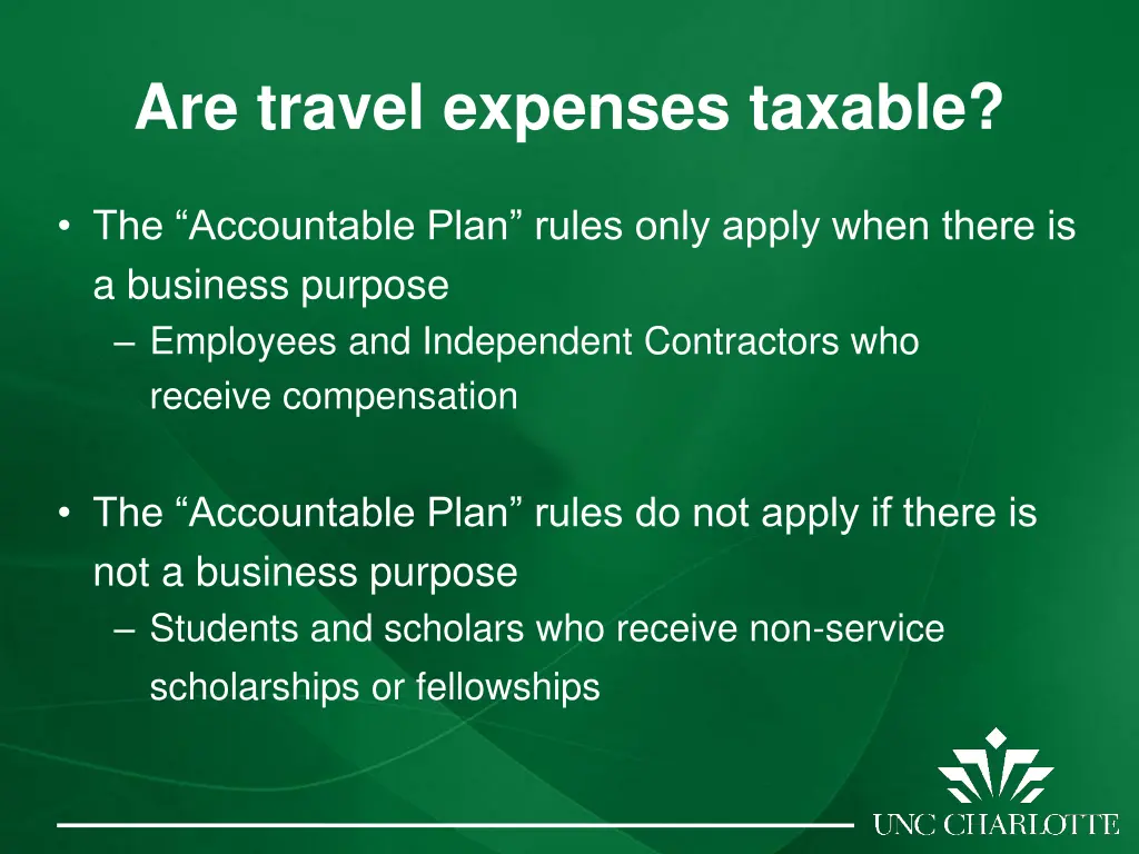 are travel expenses taxable