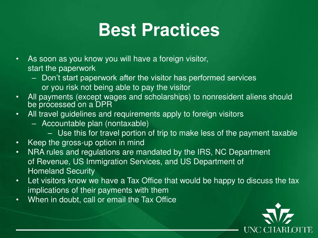 best practices