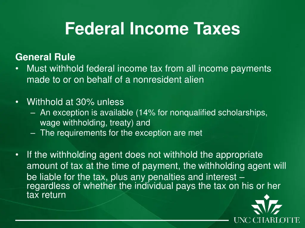 federal income taxes