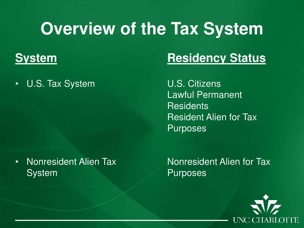 overview of the tax system