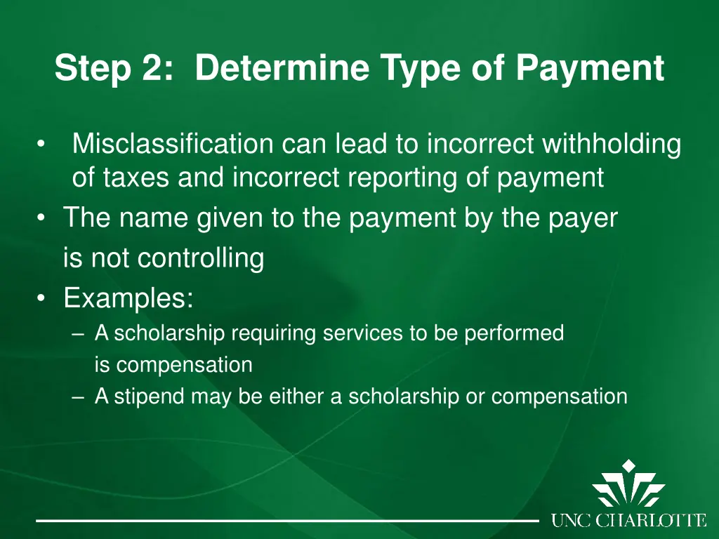 step 2 determine type of payment 1