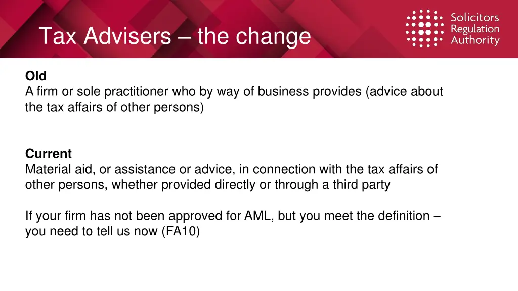 tax advisers the change