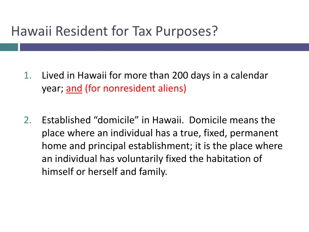 hawaii resident for tax purposes