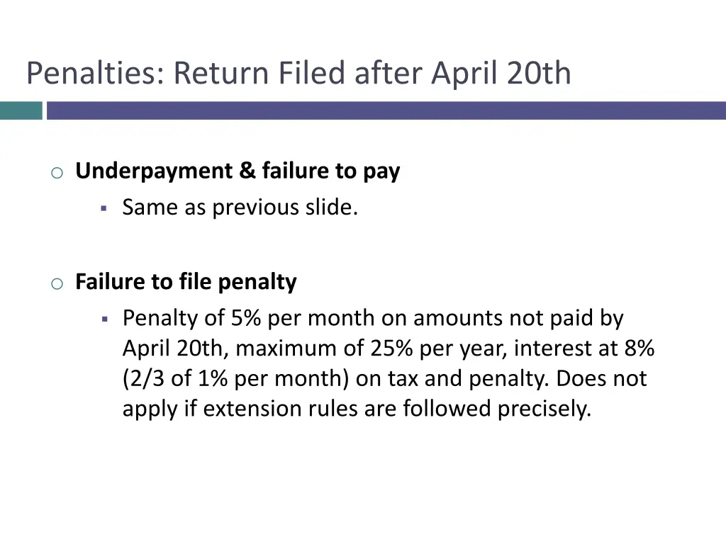 penalties return filed after april 20th