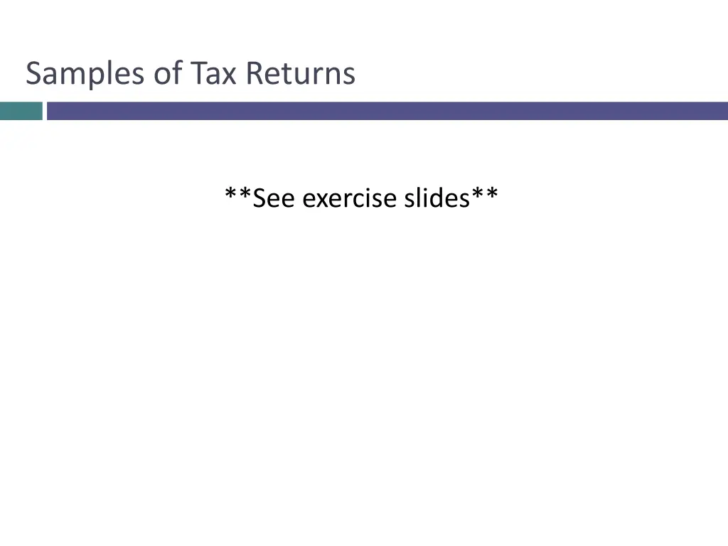 samples of tax returns