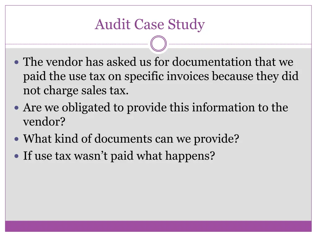 audit case study