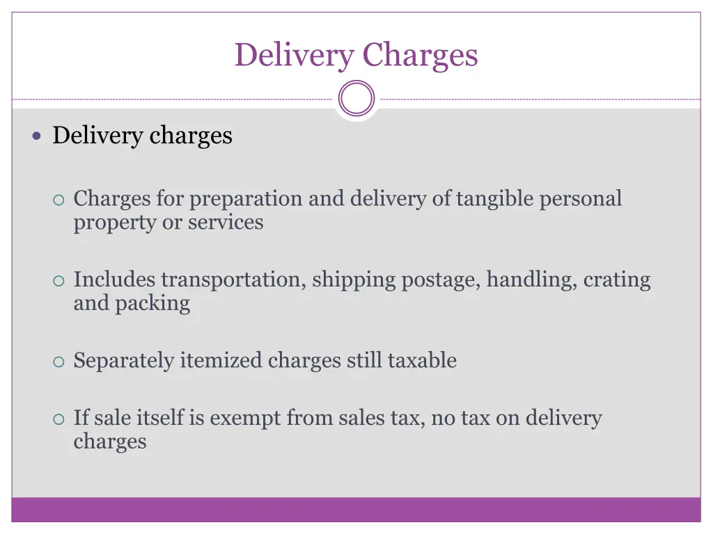 delivery charges