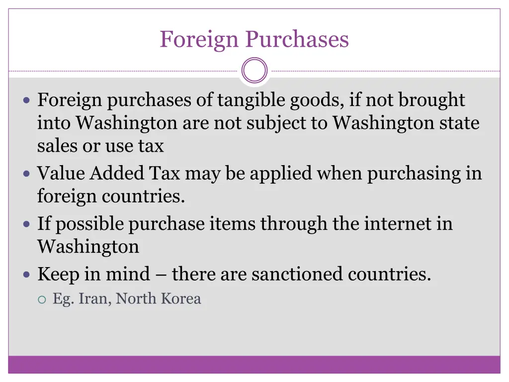 foreign purchases