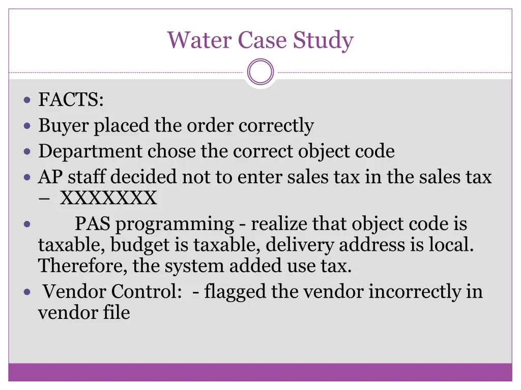 water case study