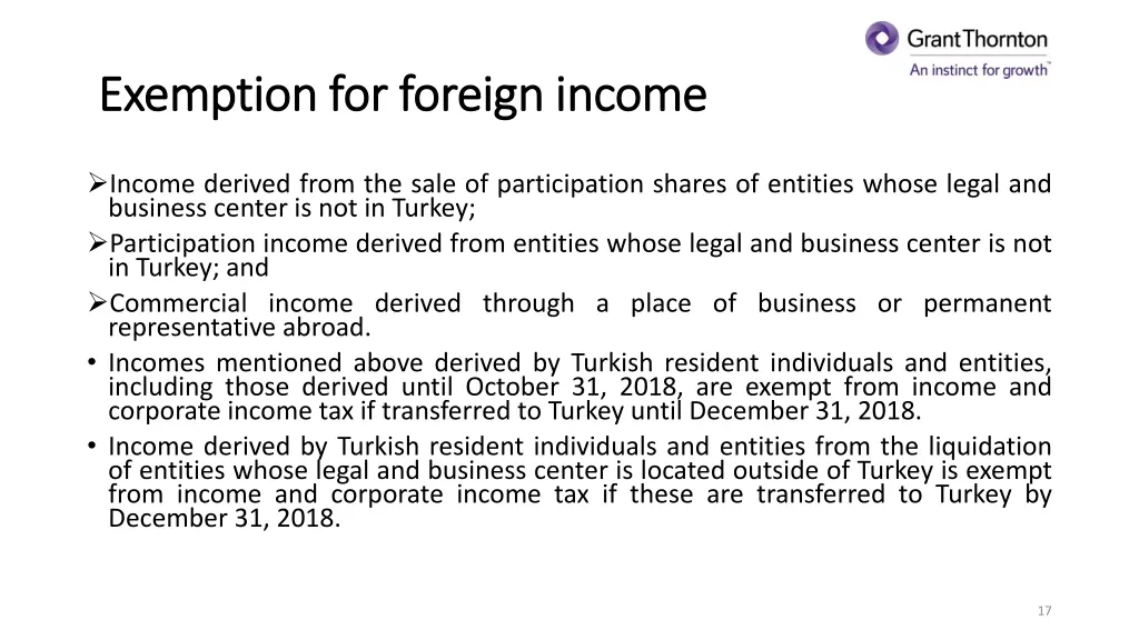 exemption for foreign income exemption