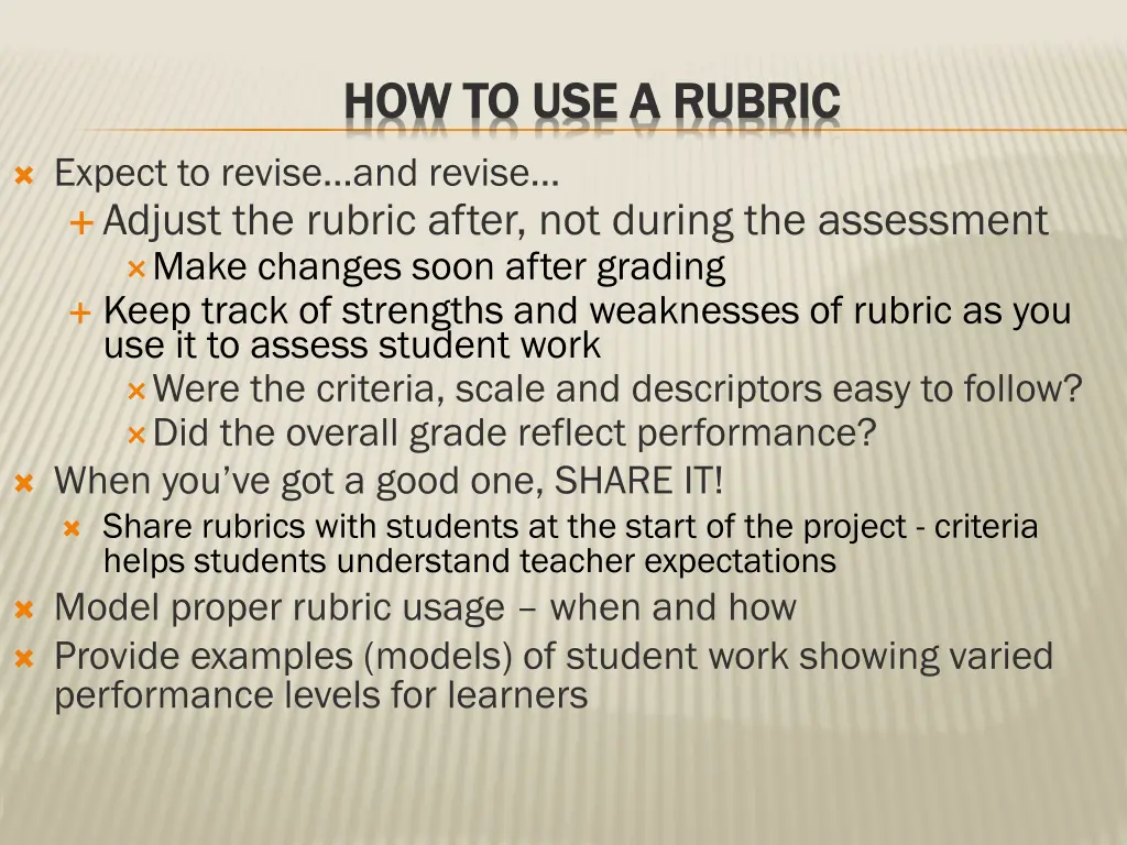 how to use a rubric how to use a rubric