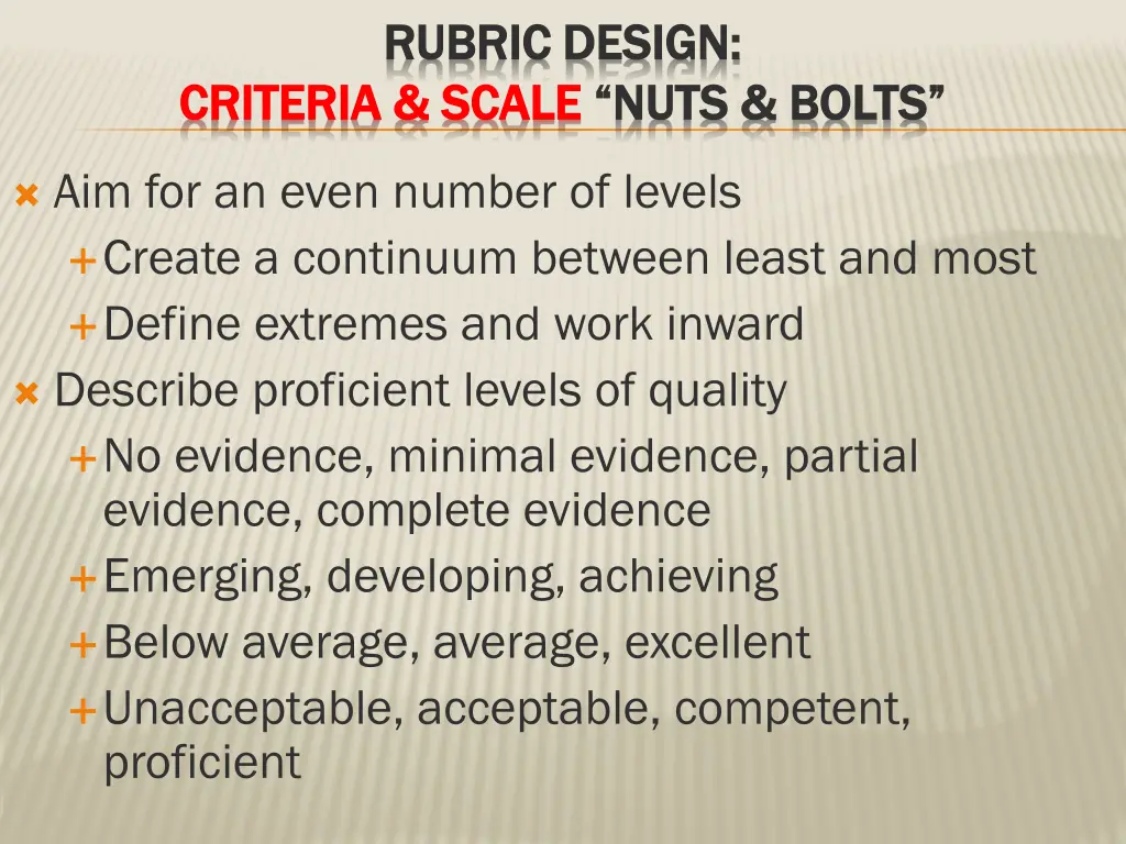 rubric design rubric design