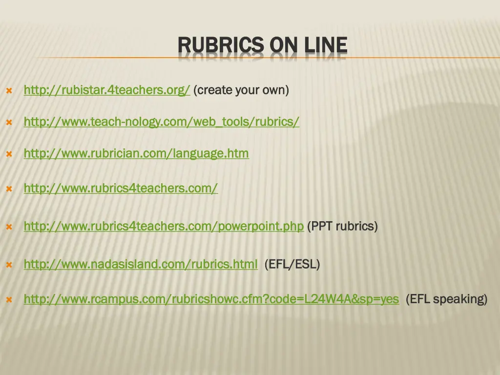 rubrics on line rubrics on line