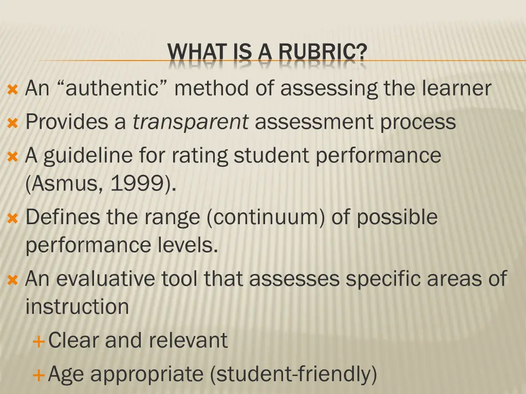 what is a rubric