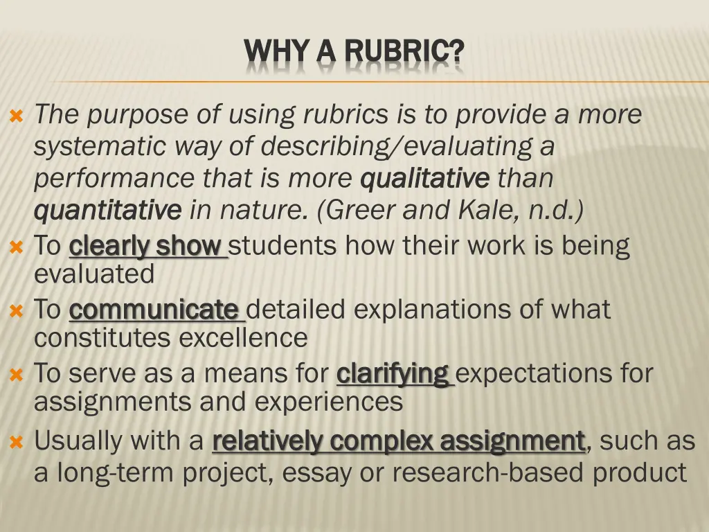 why a rubric why a rubric