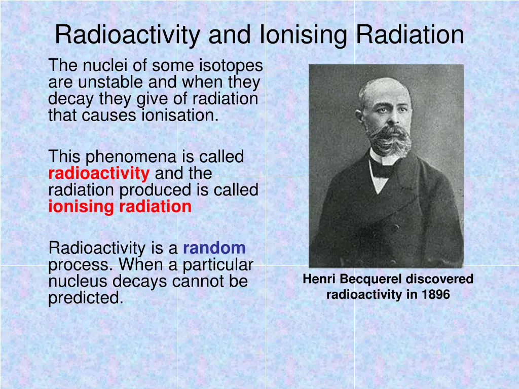 radioactivity and ionising radiation the nuclei