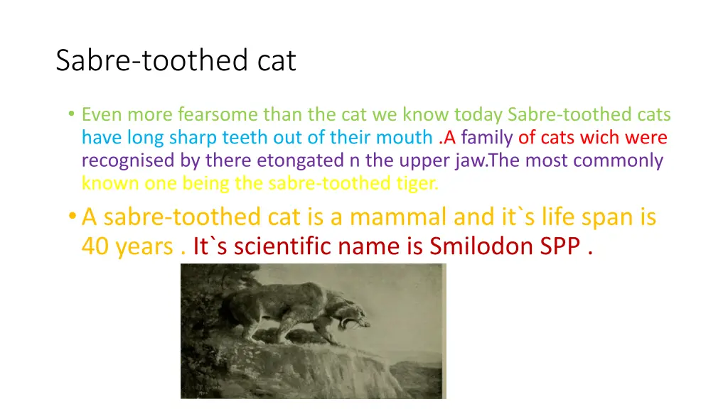 sabre toothed cat