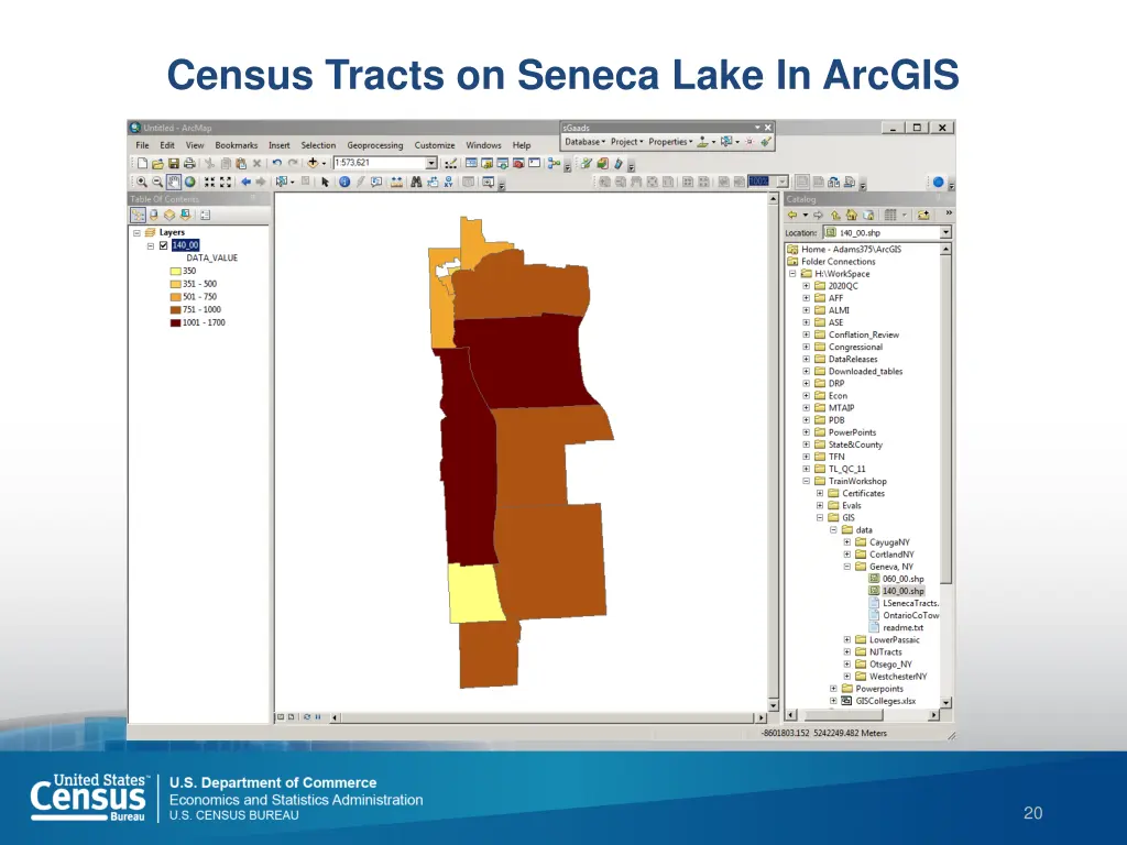 census tracts on seneca lake in arcgis