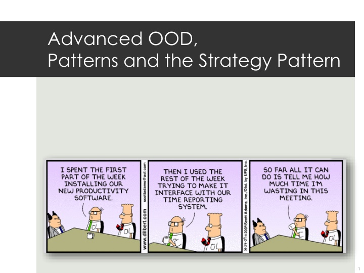 advanced ood patterns and the strategy pattern