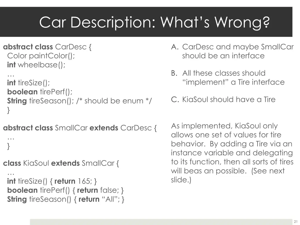 car description what s wrong