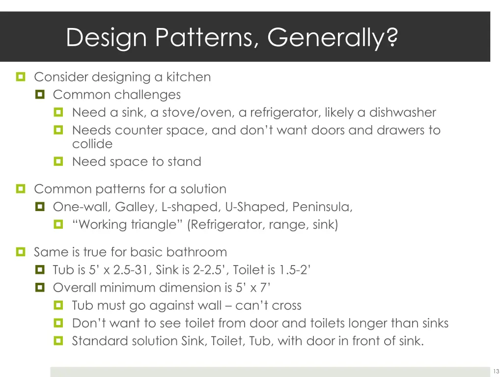 design patterns generally