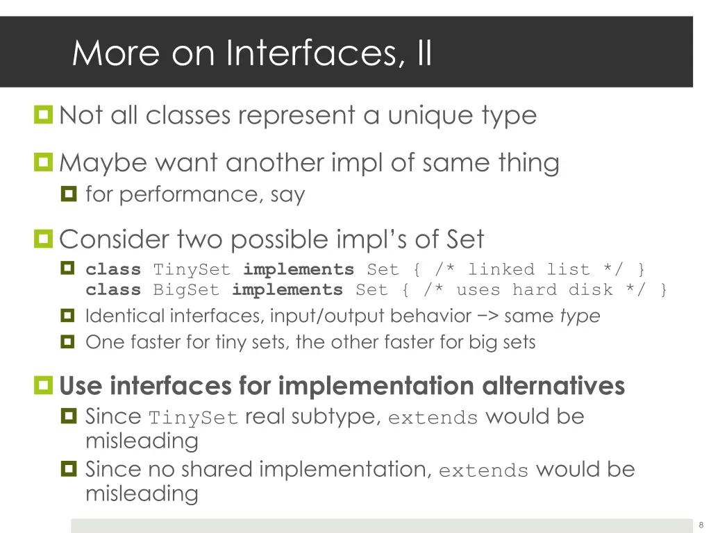 more on interfaces ii