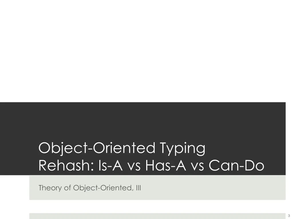 object oriented typing rehash