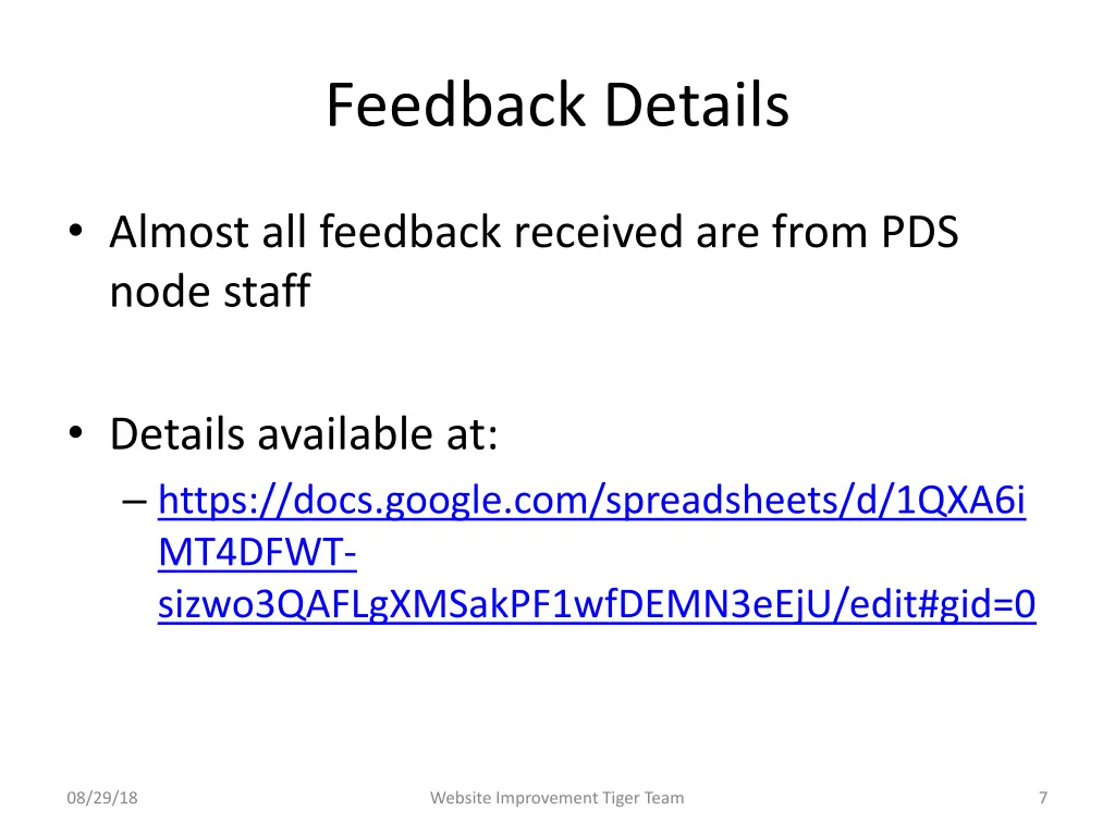 feedback details