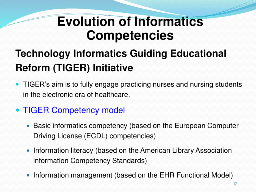 evolution of informatics competencies 4