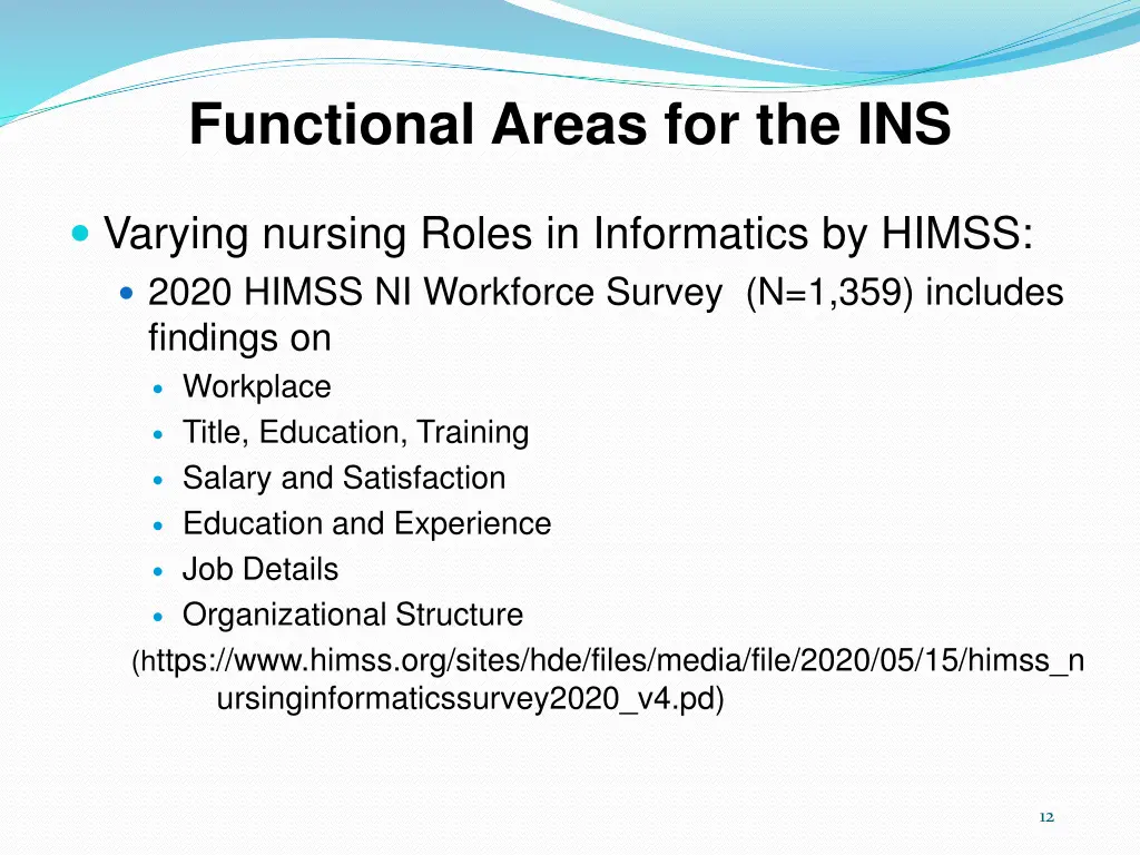 functional areas for the ins