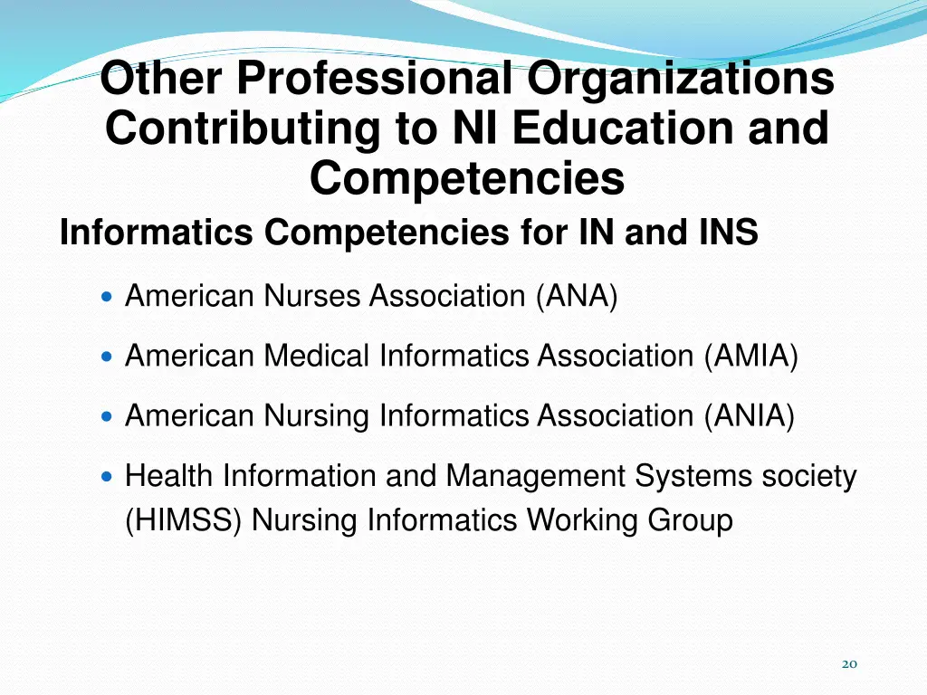 other professional organizations contributing