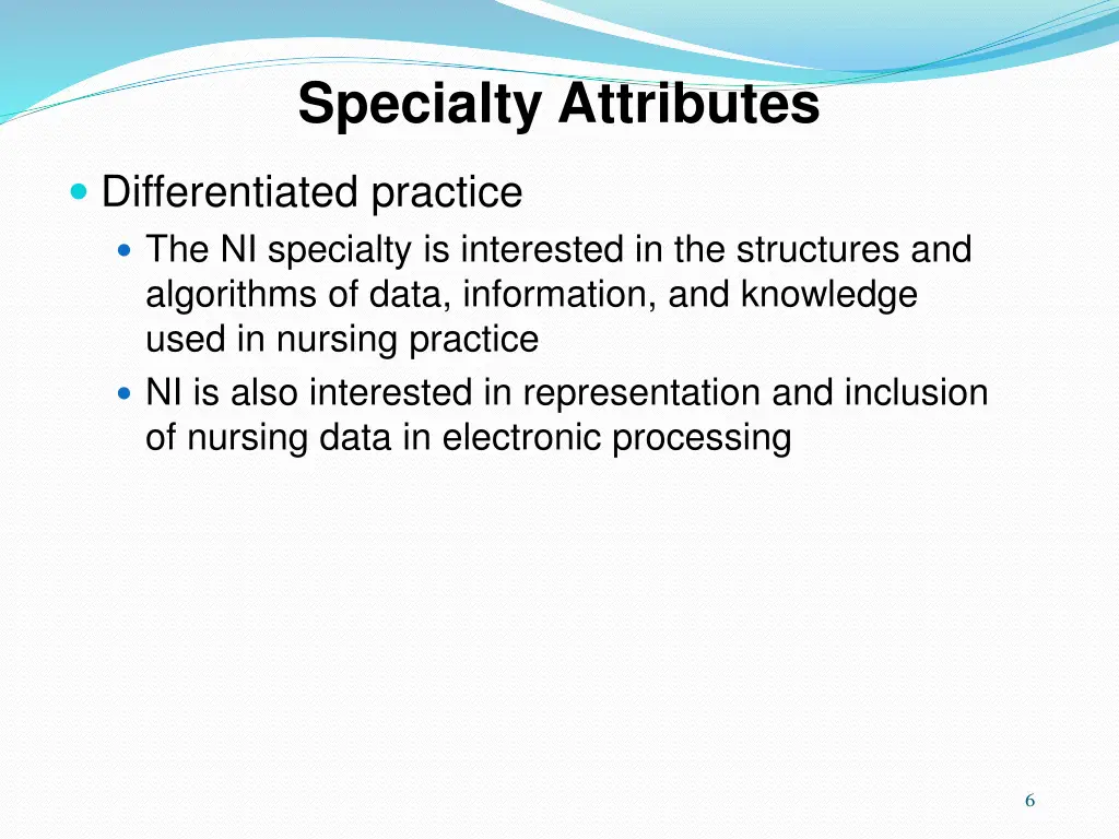 specialty attributes