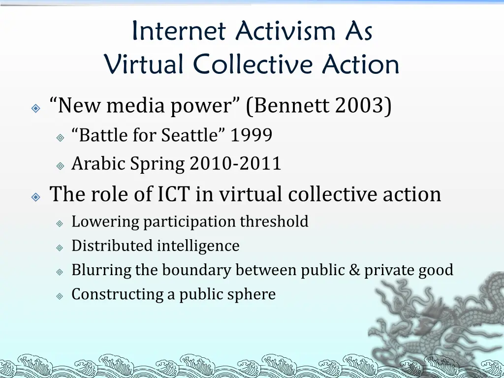 internet activism as virtual collective action