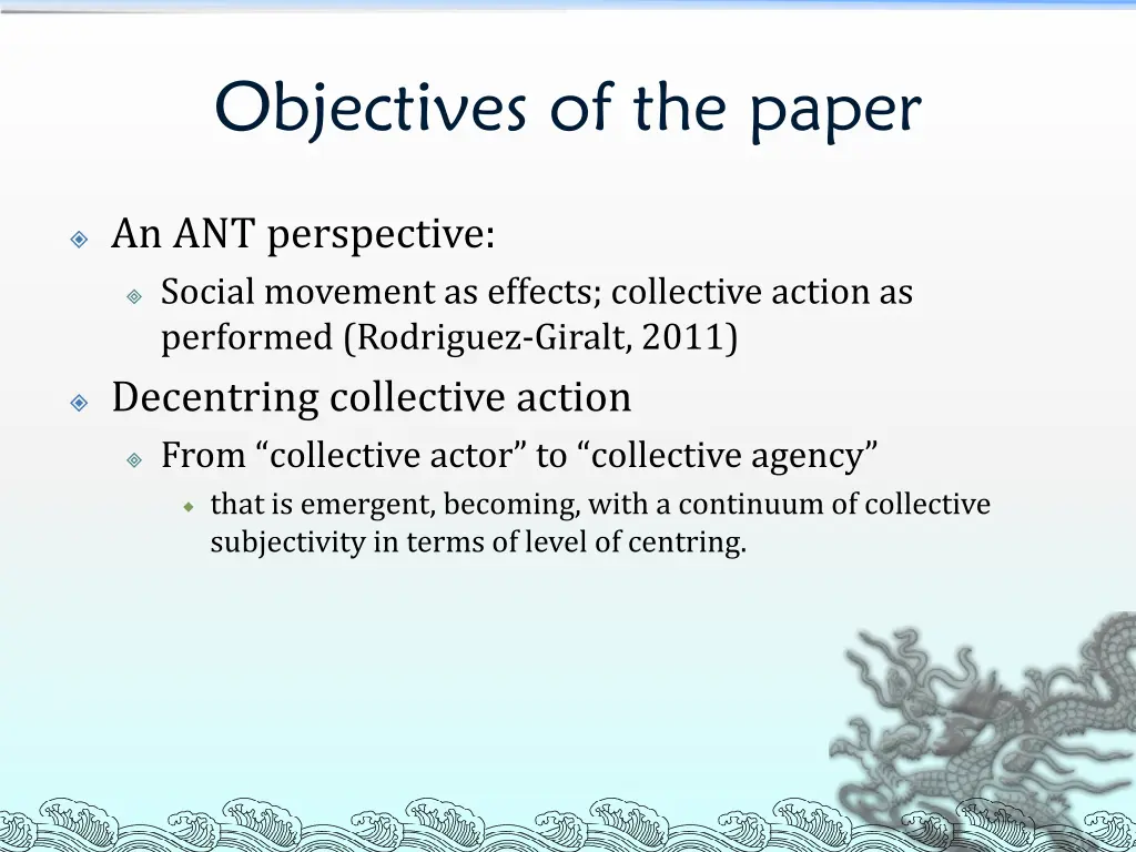 objectives of the paper