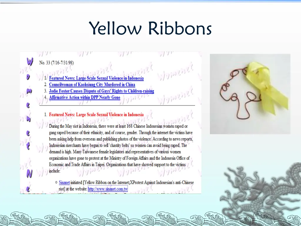 yellow ribbons