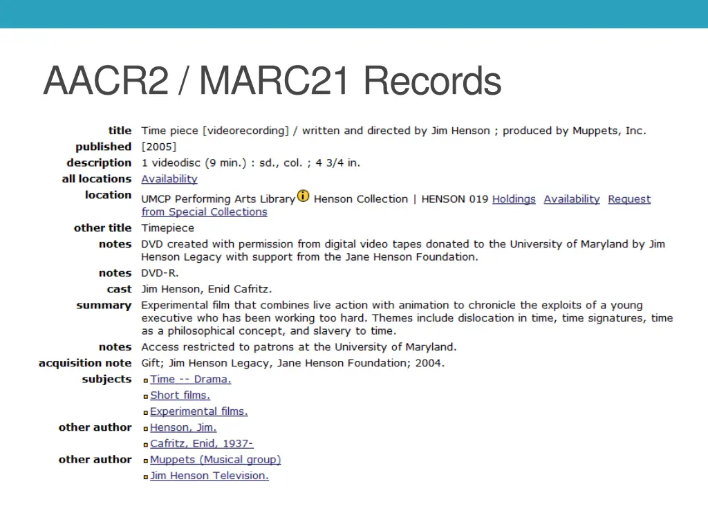 aacr2 marc21 records