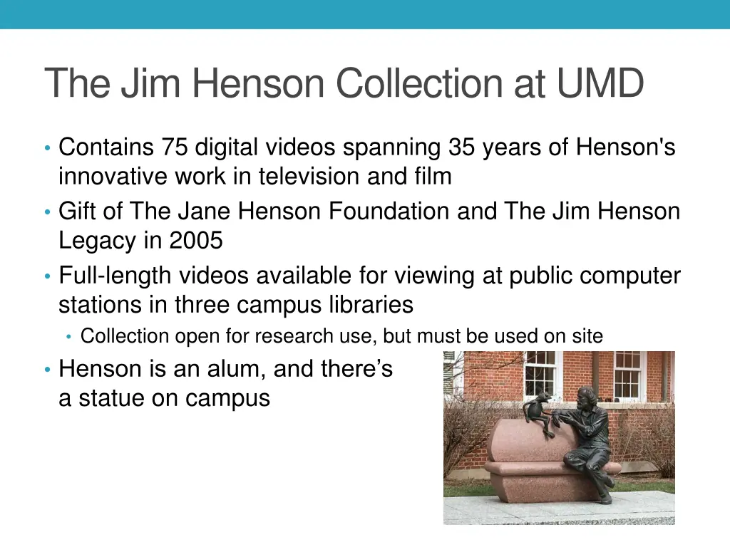 the jim henson collection at umd